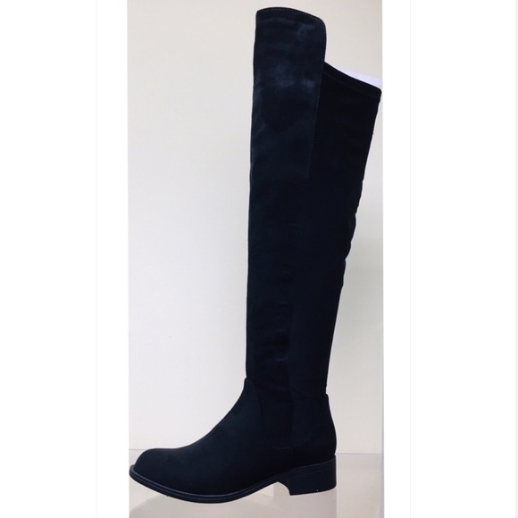 Soda Shoes Twisty Black Suede Over Knee Boot 7.5 - Picture 7 of 8